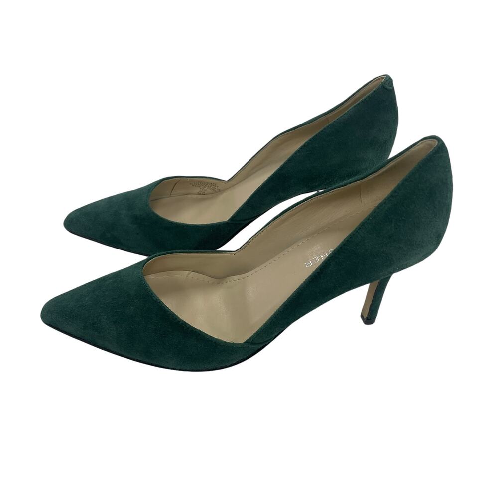 Marc Fisher Dark Green Suede Pointed Toe Heels Womens 6.5